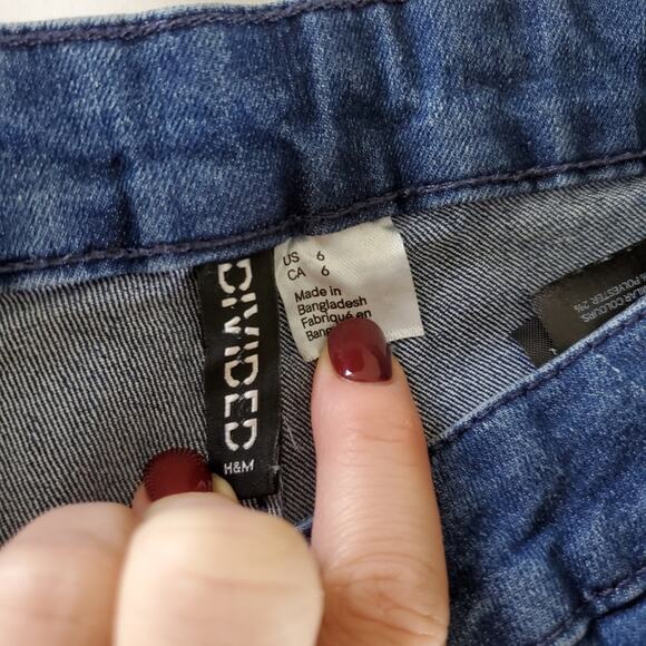 H&M | High Waist Skinny Jeans Jeggings Raw Hem - Picture 6 of 6